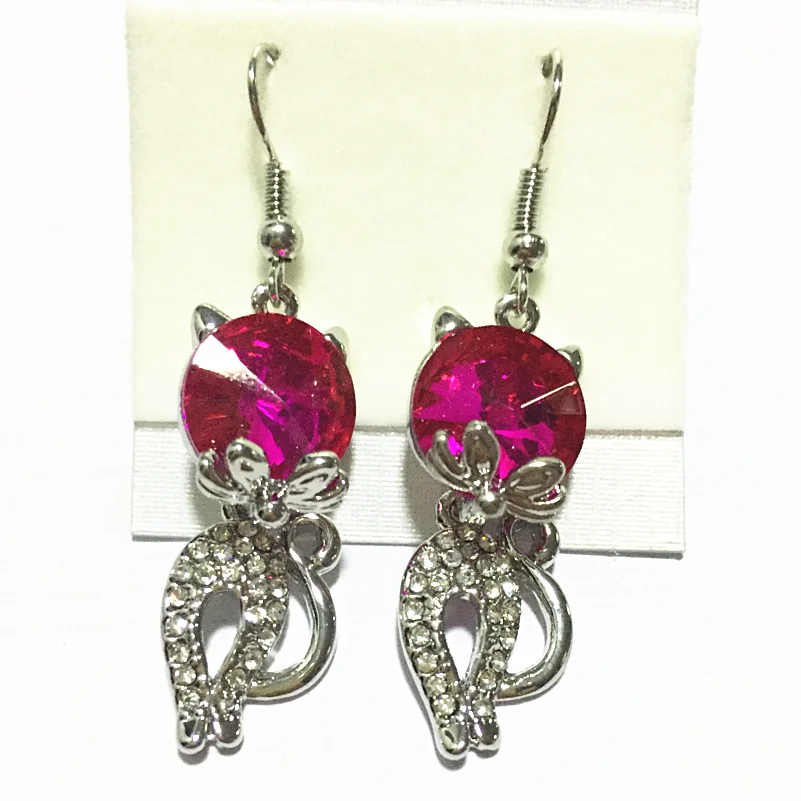 Кулон в виде кошечки Стад Серьги модное ювелирное изделие с украшением