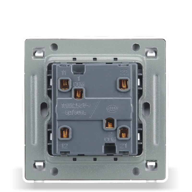 Розетка настенного выключателя 86 Тип Скрытая черная стальная рама два открытый с