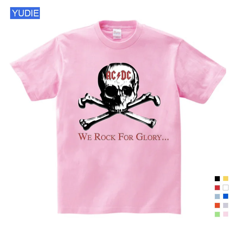 ACDC, Детская футболка детская ACDC футболка в стиле рок, Повседневная футболка с короткими рукавами для мальчиков и девочек, детские топы унисекс, одежда для малышей YUDIE - Цвет: T-shirt