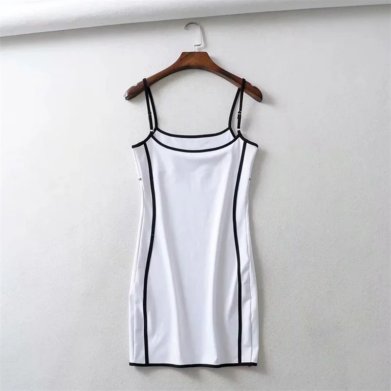 Женское облегающее мини платье с контрастной отделкой|Женские платья| |