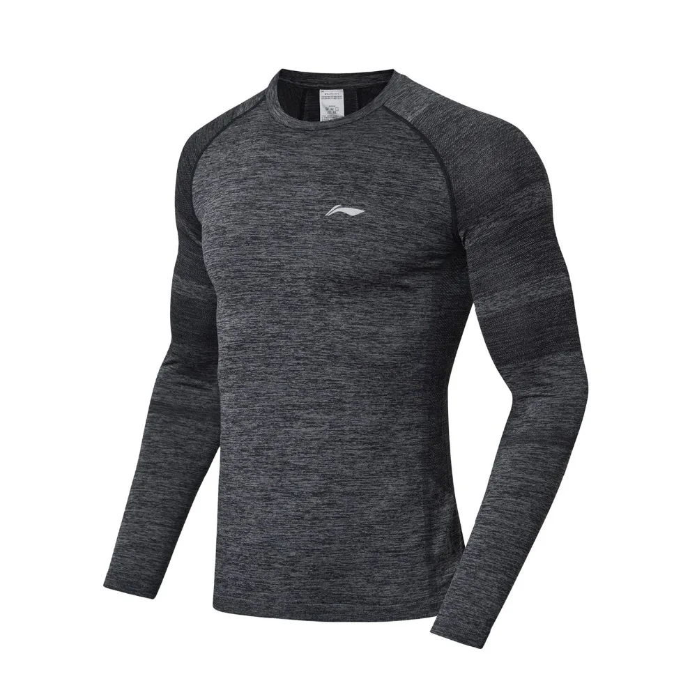 Мужская Спортивная Футболка Li Ning облегающая футболка с длинным рукавом 72% Nylong