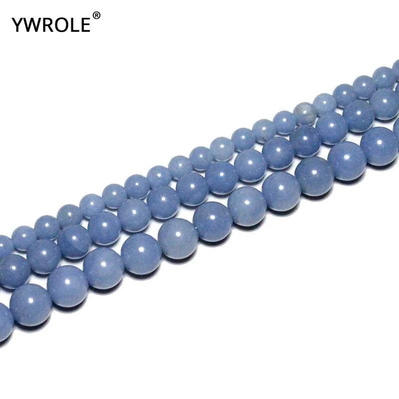 

AAA + 100% натуральные синие ангелитовые круглые каменные бусины для изготовления ювелирных изделий 6/8/10 мм DIY браслет ожерелье нитка 15,5 дюйма удачи