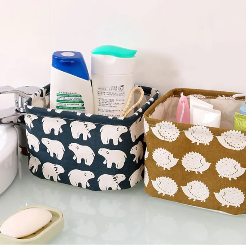 Новая женская настольная коробка для хранения домашний хлопковый органайзер