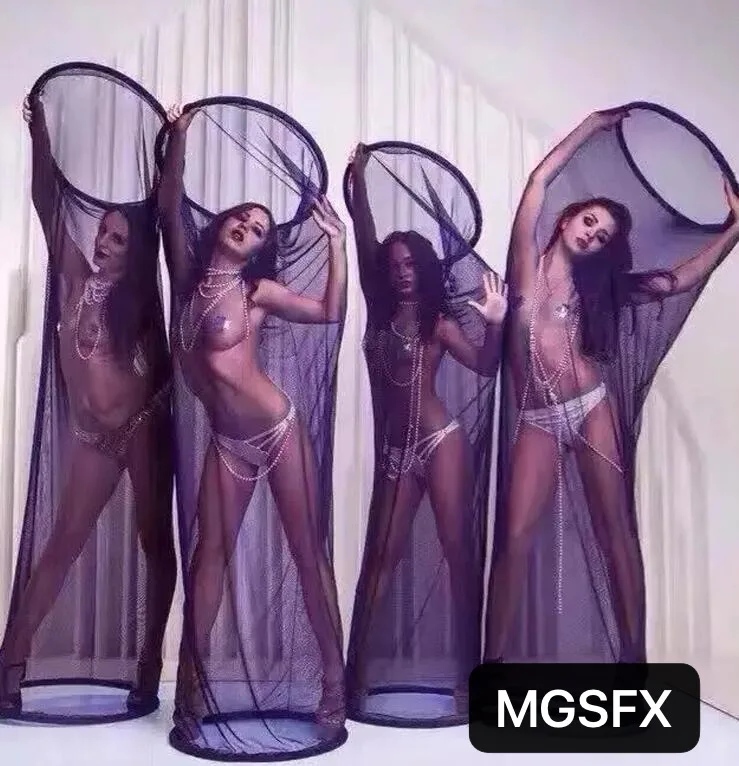 4 шт./лот платье для ночного клуба девочек сетчатая клетка чехол сцены реквизит