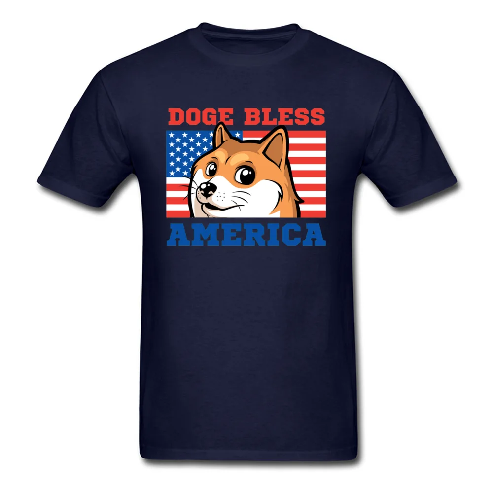Мужская футболка с принтом Doge Bless рисунком американского флага карты собаки