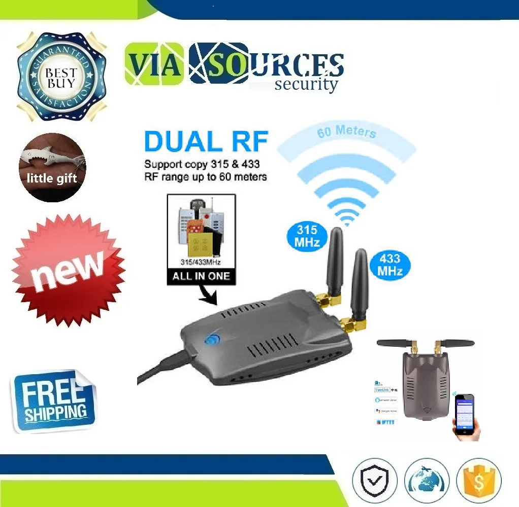 Интеллектуальный двухдиапазонный Wi Fi до 315/433 МГц RF easy micro link app дистанционное