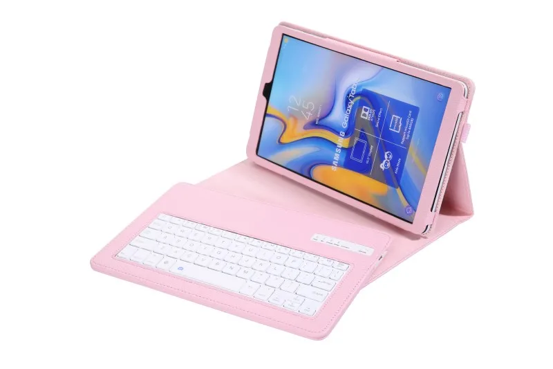 pink case Чехол-клавиатура для samsung Galaxy Tab A 10,5 SM-T590 SM-T595 T590 T595 чехол-клавиатура для samsung Tab A 10,5 чехол+ клавиатура - Цвет: pink case