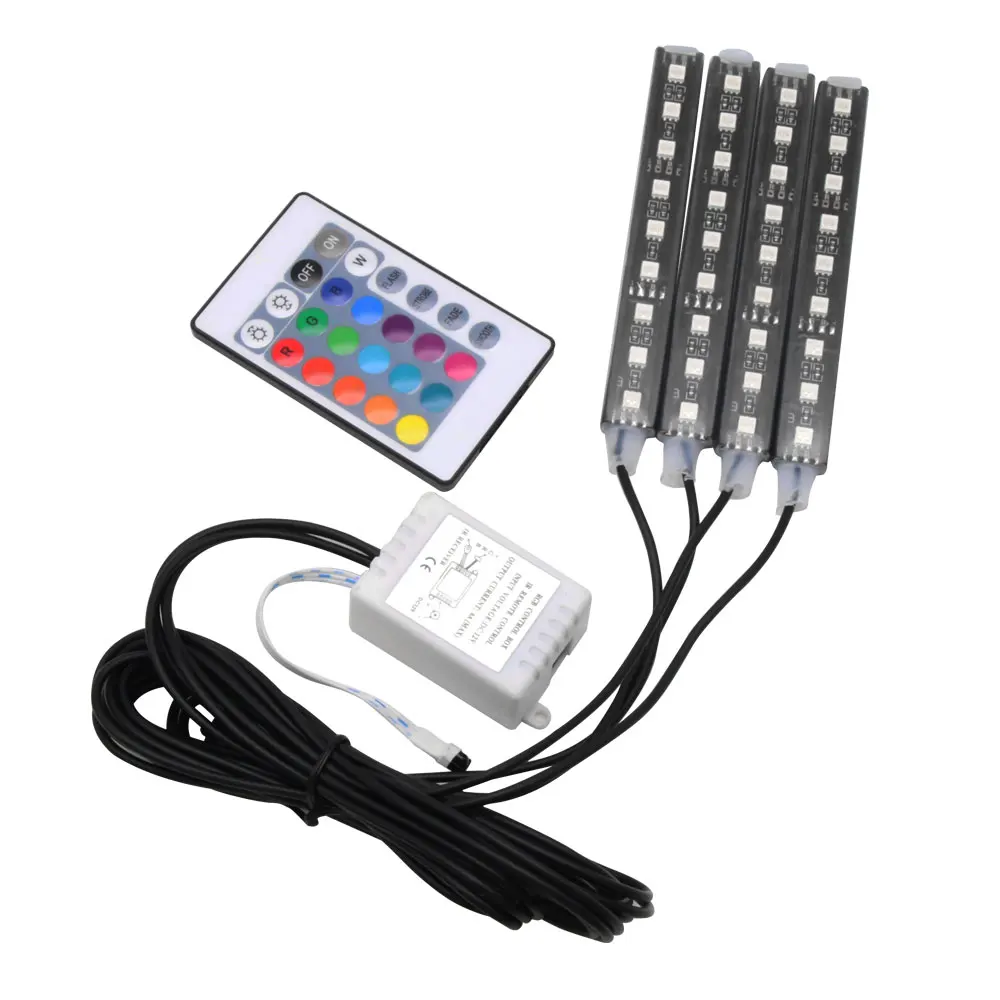 Цветной Автомобильный RGB светодиодный светильник с декоративной атмосферой