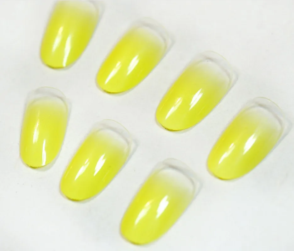 Модный дизайн поддельные ногти французские короткие Круглые Искусственные