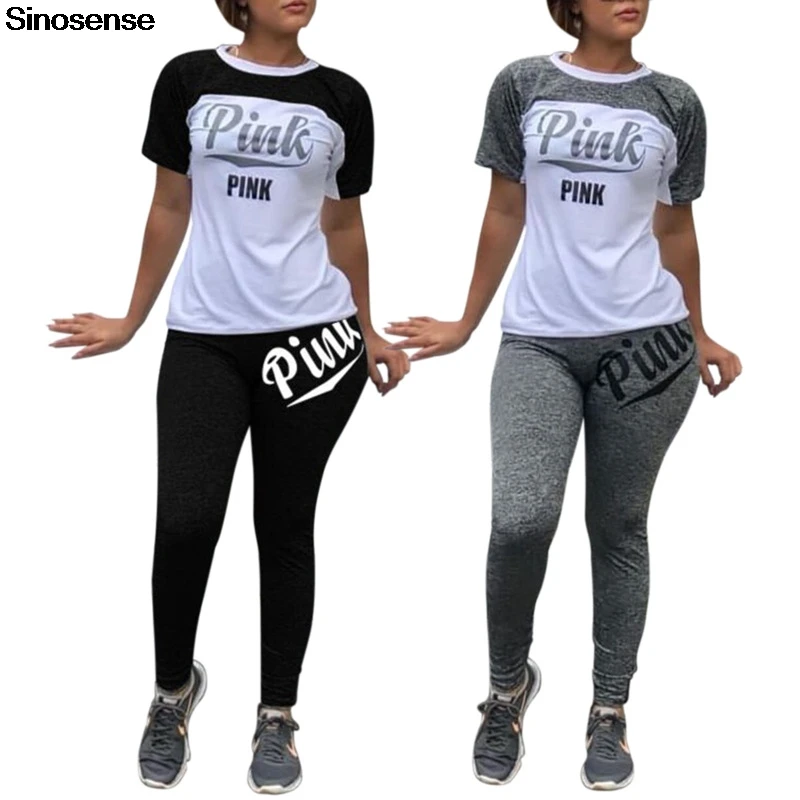 Для женщин 2 шт. розовый наряд 2019 футболка с коротким рукавом топы корректирующие