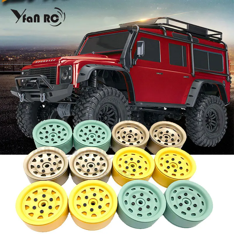 Бесплатная доставка 4 шт. металлический 1/4 &quotобод колеса Beadlock для 1 9 RC Rock Crawler TRX4 D90