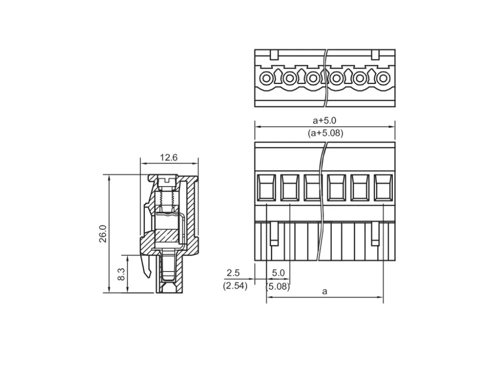 10 комплектов Pitch5.08mm 6 P Винтовые вставные клеммные блоки соединитель US15mm Din рейка крепления вместо: MSTBVK 2,5/6-G-5.08-1788761