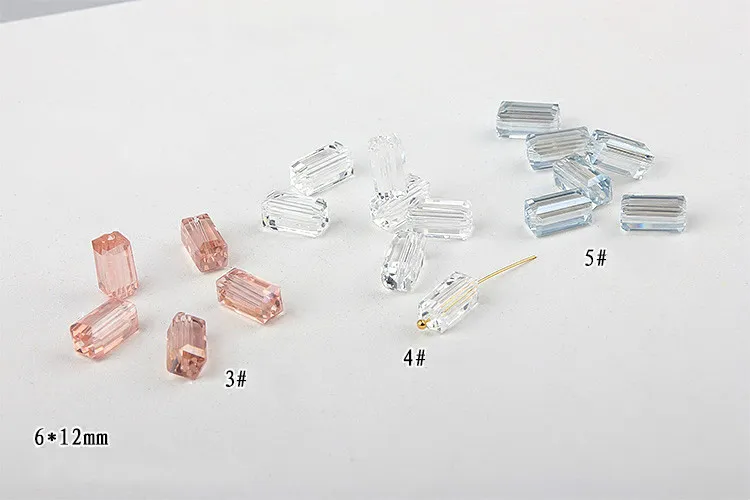 Корейские серьги ручной работы подвески прямоугольные стеклянные бусины с