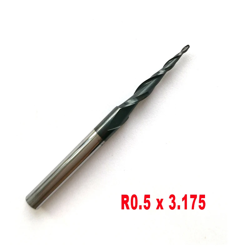 R0.5 * D3.175 15 38L 2F HRC55 твердосплавные конические концевые фрезы с покрытием из карбида