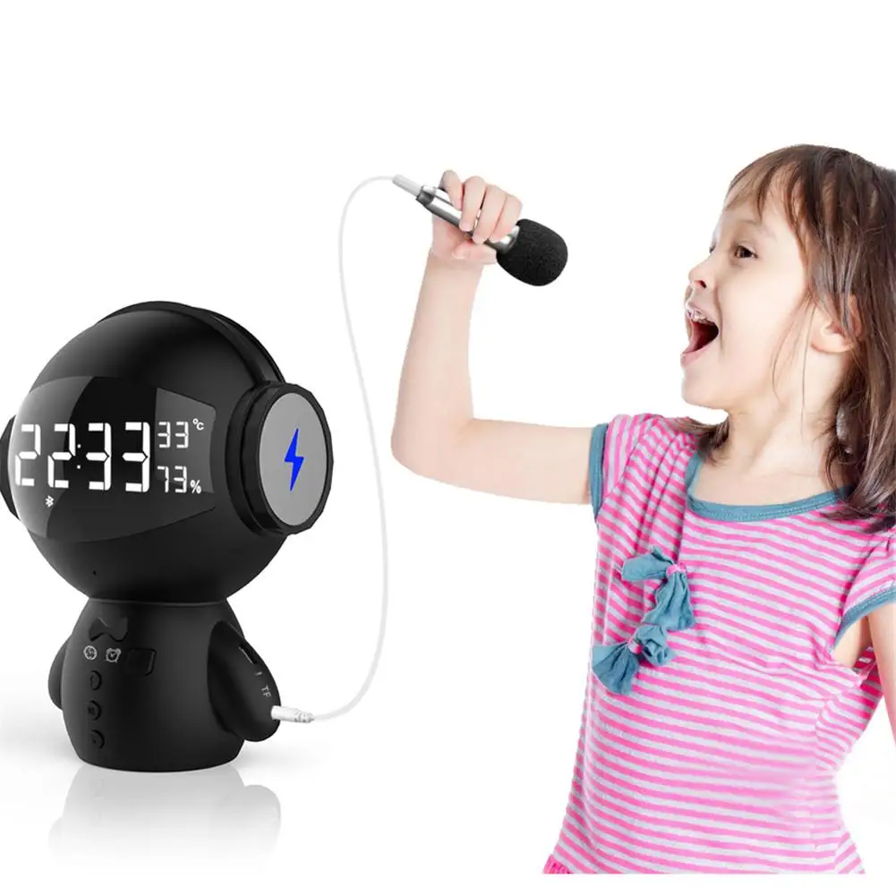 Будильник с bluetooth колонкой робот мульти банк функциональной способности MP3