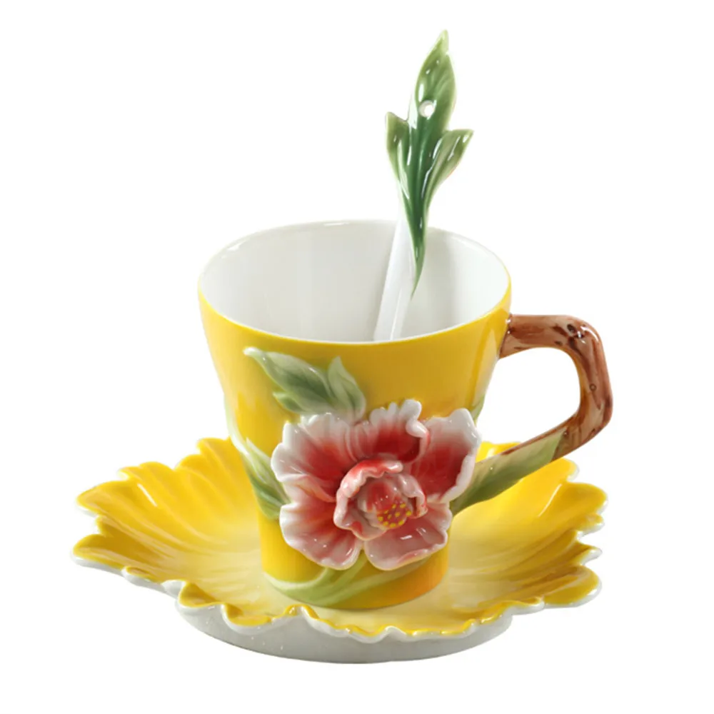Кофейная кружка с пионами caneca esmaltada copo ручная роспись чашка из Китая креативная