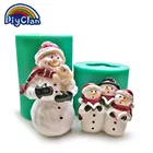 Рождественские силиконовые формы снеговика для снеговика, Прямоугольная форма для шоколада, Бисквитное печенье, Санта-винта, Подарочная форма для мыла