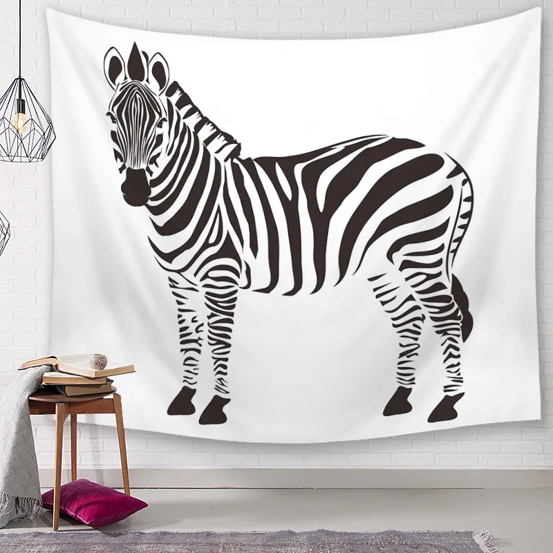 Colorful Zebra Painting Wall Hanging Hippie Tapestry Watercolor Living Room Decoration Carpets Camping Pad Beach Towel G110 | Дом и сад