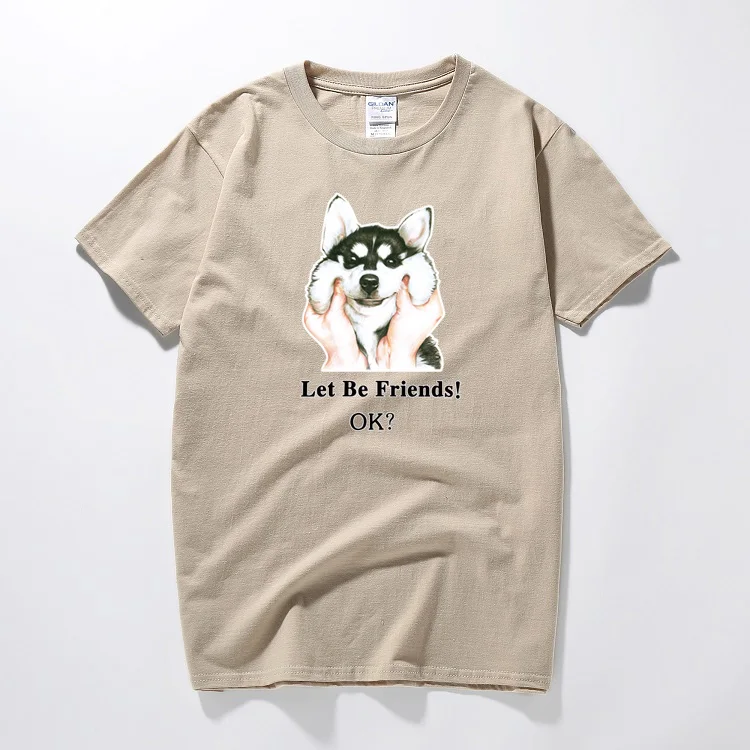 Men's Funny Siberian Husky T shirt Summer Doge Cotton Tee Shirt Homme Men and Women Harajuku Dog Brand Clothing | Мужская одежда