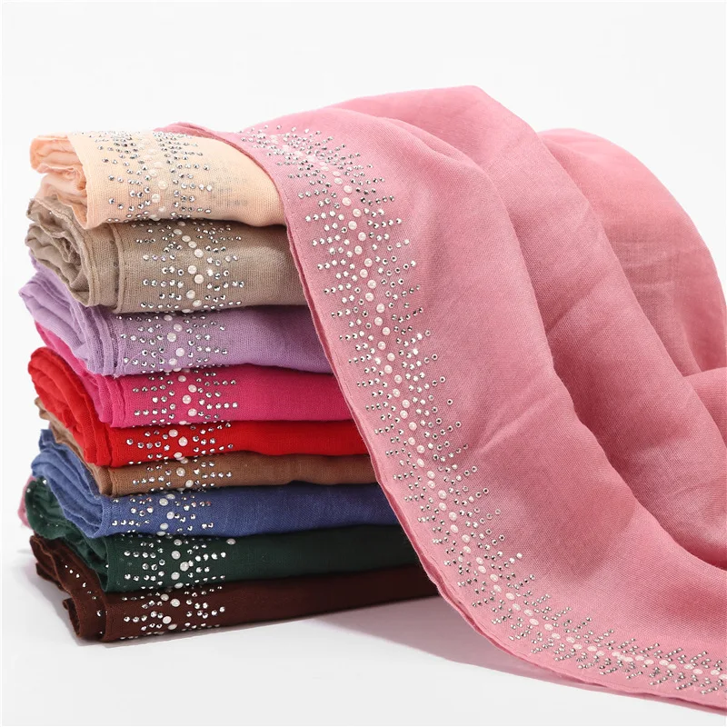 

75*180cm muslim glitter cotton hijab scarf islamic soft headscarf arab head wraps and shawls foulard femme musulman turban scarf