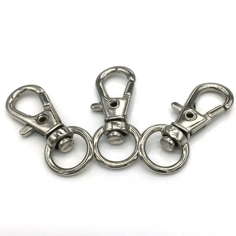 

20pcs Dull Silver Plated Swivel Lobster Clasp Clips Key Hook Keychain Split Key Ring Findings Clasps For Keychains Making 32MM