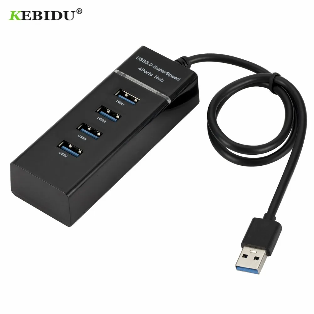 KEBIDU 4 порта Высокоскоростной портовый концентратор USB 3 0 высокоскоростной