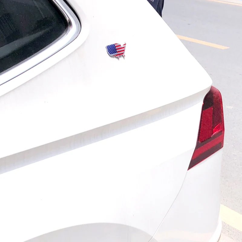 Алюминиевая карта с национальным флагом США наклейки для кузова автомобиля