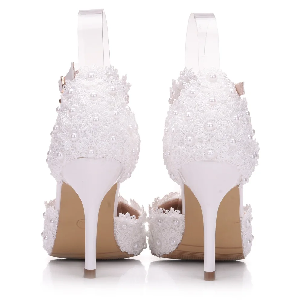 2018 Sexy High Heels Women Shoes Lace Ankle Strap White Bridal Wedding Ladies Pumps Plus Size 42 | Обувь