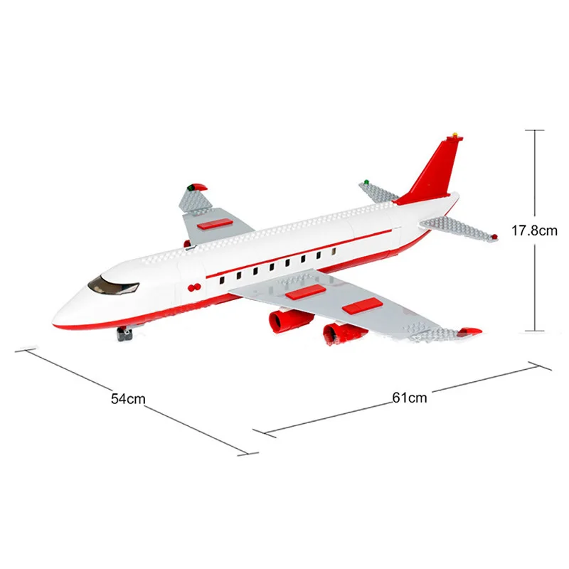 GUDI 856 + шт блок город большой пассажирский самолет сборки строительные блоки