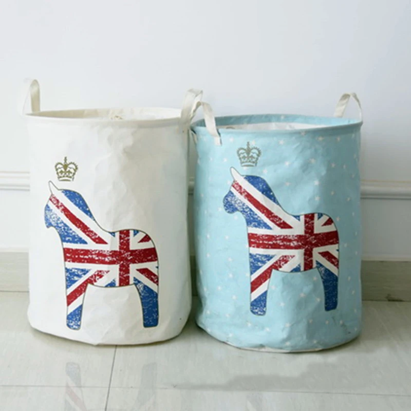DOGGYZSTYLE Cotton Linen Foldable Bathroom Dirty Clothes Large Laundry Storage Buckets Bags Kids Toy Basket 4 colors | Дом и сад