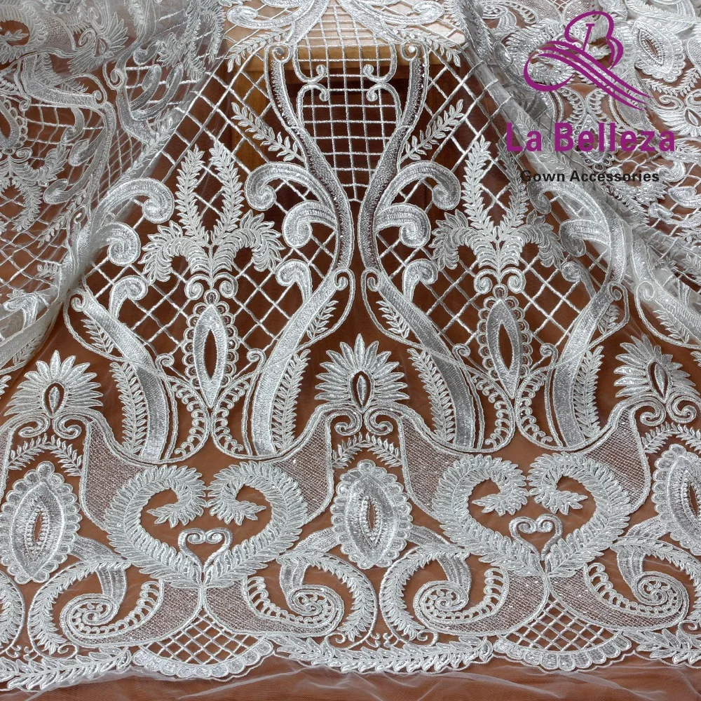 La Belleza 2019 Новый шнур с прозрачными блестками кружевной ткани высокого качества