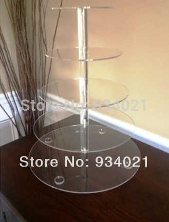 

5 Tier Acrylic Wedding Birthday Party Cup Cake Stand -Round