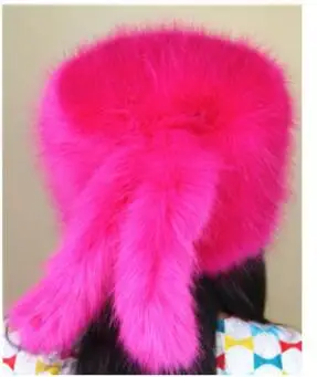 Шапка из лисьего меха плоская Женская шерстяная шапка искусственного зимняя