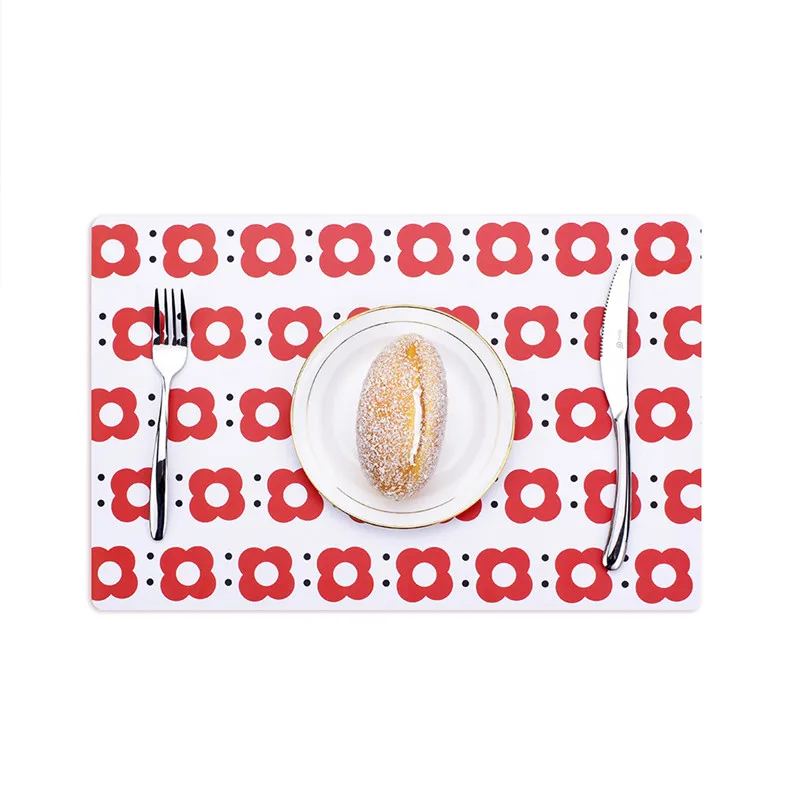 2 шт. маленький красный цветочный геометрический домашний коврик для стола