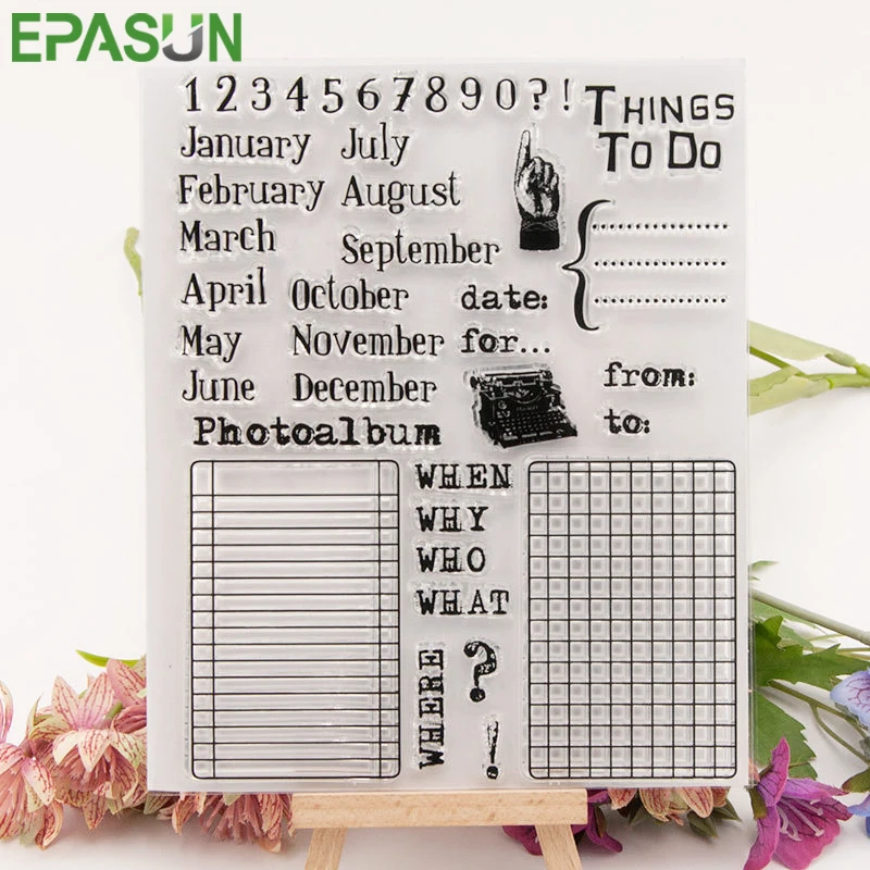 

Clear Stamps Sets Transparent Calendar for Backgrounds Scrapbooking Stamp DIY Kids Fun Card Making Decoration