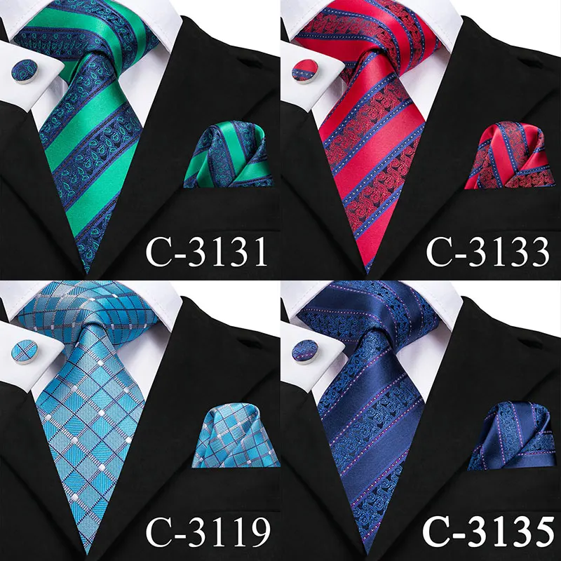 Hi Tie Business s синий мужской комплект из галстука Шелковый Полосатый галстук носовые