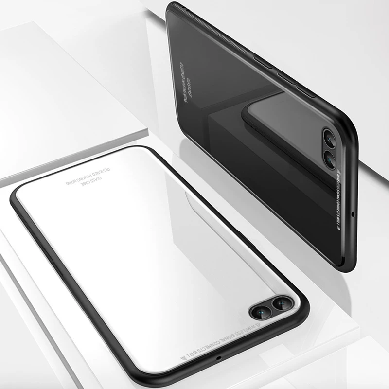 Для Huawei Y5 Lite 2018 чехол Роскошный Глянцевый закаленное стекло мягкая силиконовая