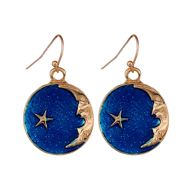 Винтажные серьги женские с подвесками ювелирные изделия со звездой эффектные