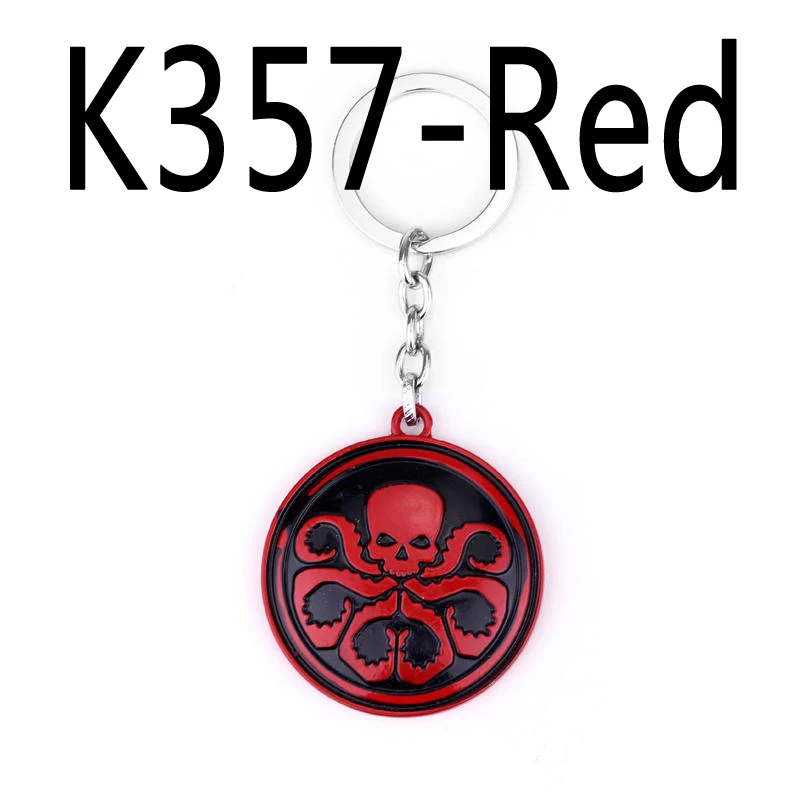 1 шт. Marvel Comics s.h.i.e.l. D. Hydra Логотип Щит металлический брелок супергерой Мстители Капитан Америка Осьминог Брелок - Цвет: Red