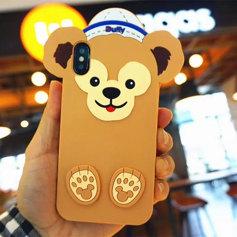 For iPhone 8 8Plus Cute Duffy Bear soft Case Cartoon shelliemay Cover Shell for XS max XR X 6 6S 6SPlus 7 7plus case |