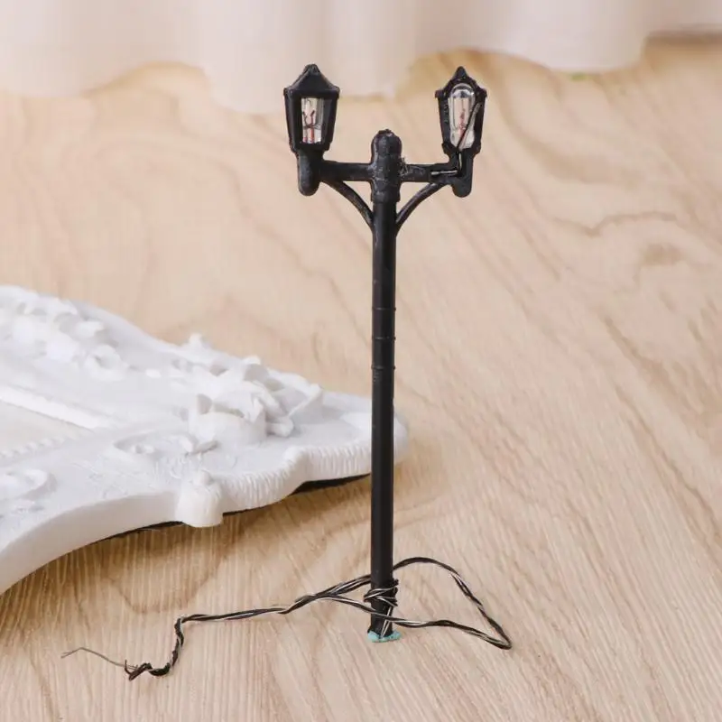 Миниатюрный пейзаж уличный фонарь дорожный свет DIY бонсай освещение орнамент