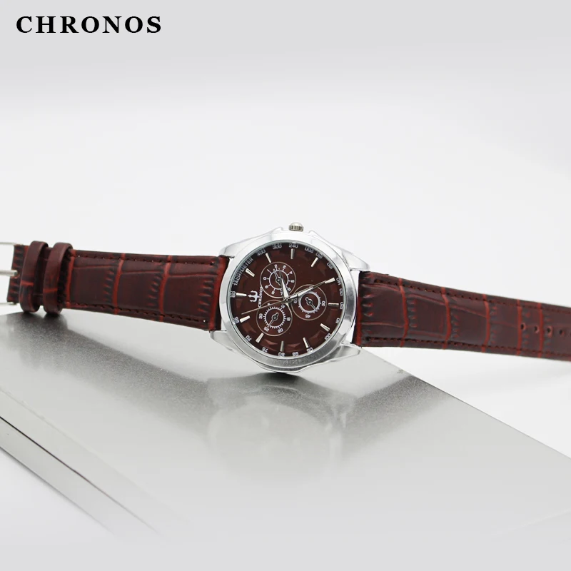 Человек Часы 2017 Люксовый Бренд CHRONOS Наручные Повседневная Кварцевые Мужчины Montre