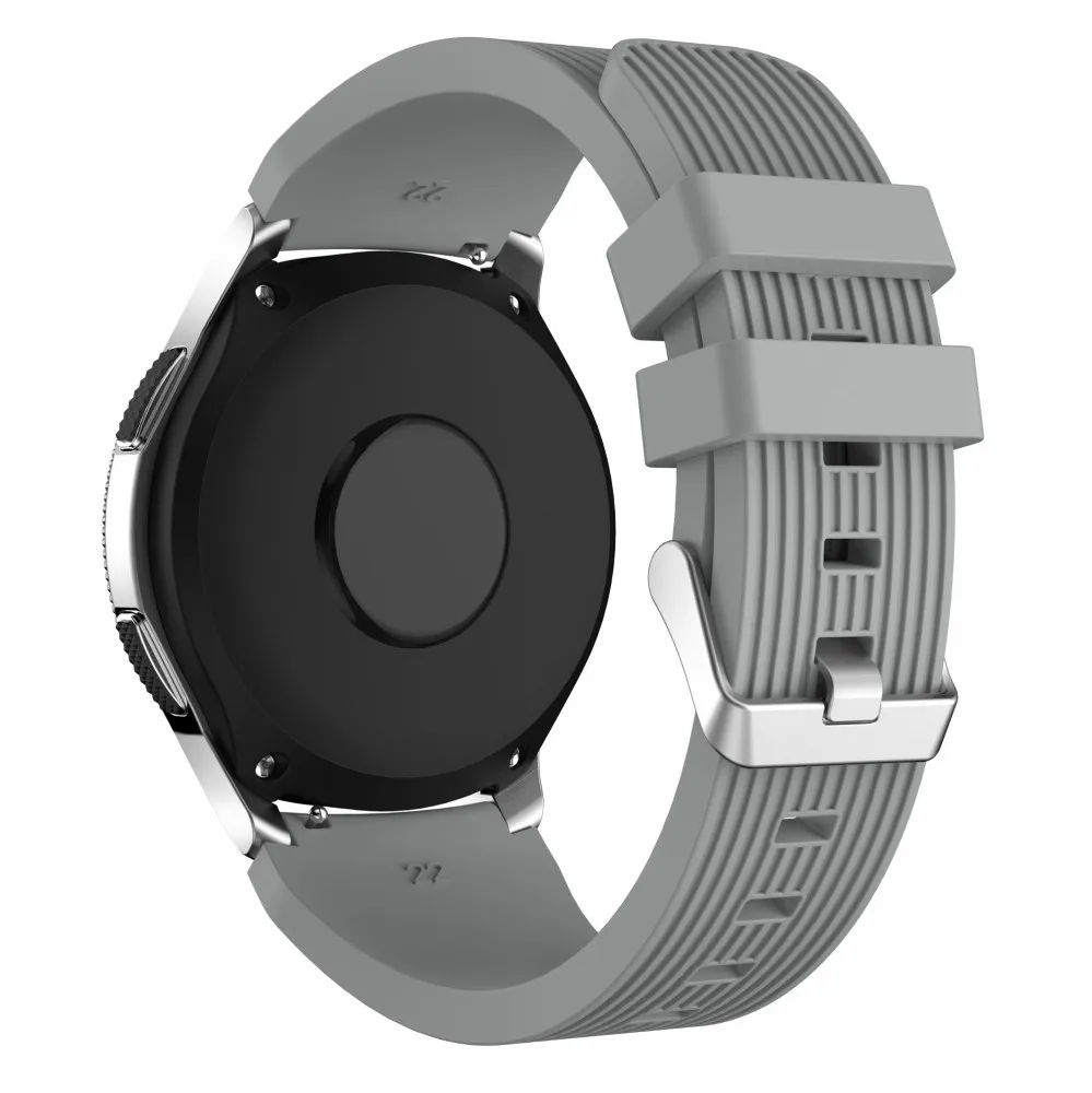 Серый 22 мм мягкий силиконовый ремешок для часов для samsung Galaxy Watch 46 мм SM-R800 резиновый браслет для gear S3 Frontier классический ремень - Цвет ремешка: Серый