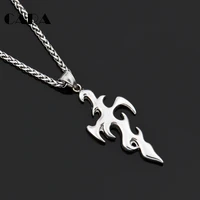 2019 new arrival men jewelry 2019 new high polished 316l stainless steel flame cross sword pendant necklace collares cagf0150