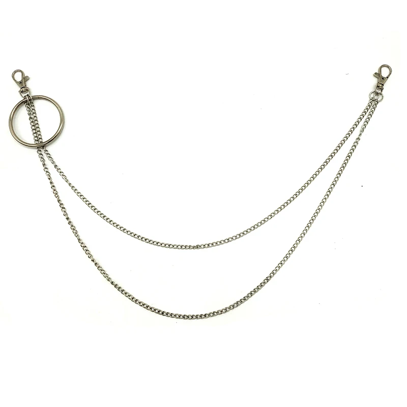 Брелок для ключей мужской в стиле хип-хоп два круга цепочка под джинс кошелек