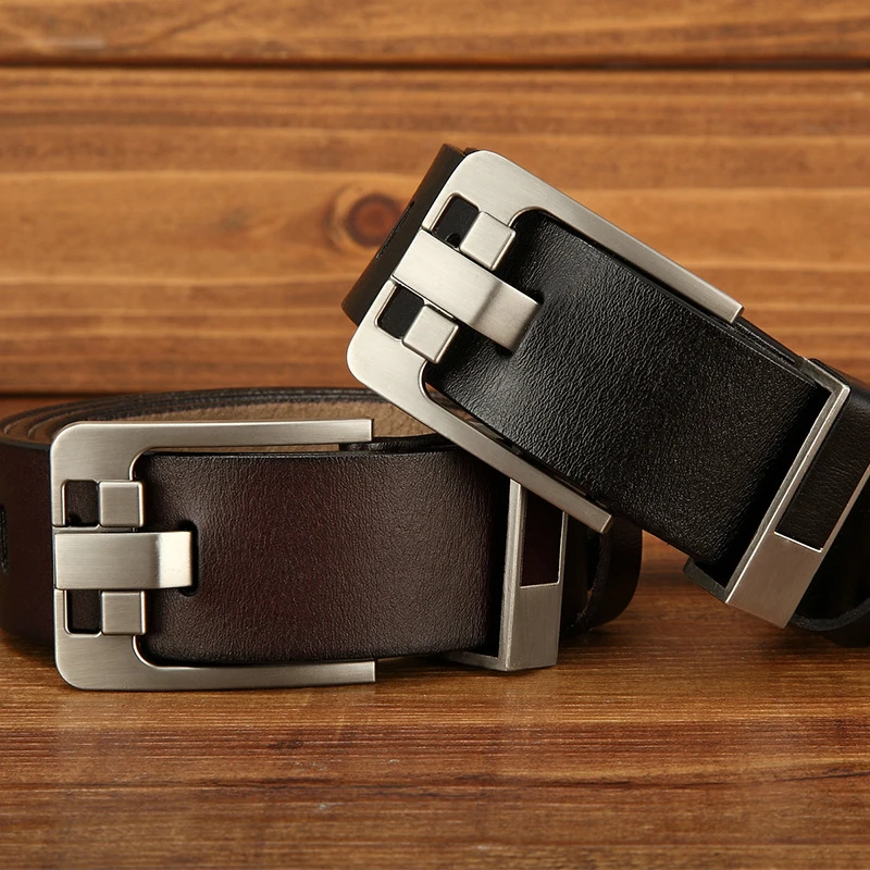 Мужской винтажный ремень из 2019 натуральной кожи с классической пряжкой|Мужские