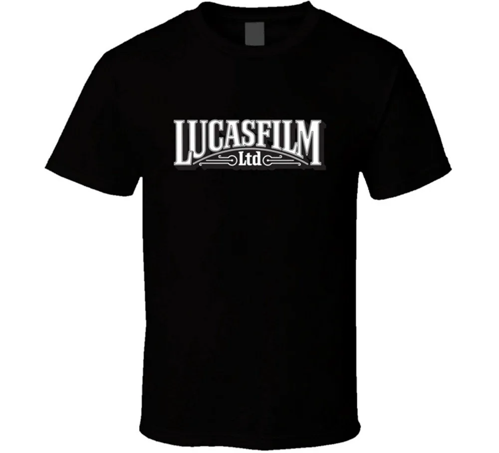 Камвольно Тис 2017 Уличная Коротким Рукавом Тройники Lucasfilm Логотип Футболка Черная