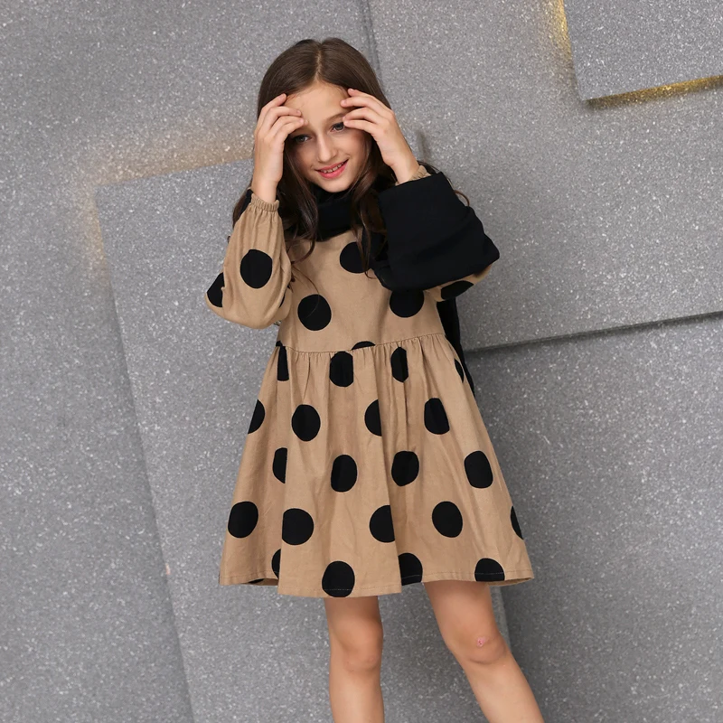 Autumn Dress Girl + Scarf Fall Girls Clothes Long Sleeve 2016 Robe Demoiselle D'honneur Fille Teenage Clothing | Детская одежда и