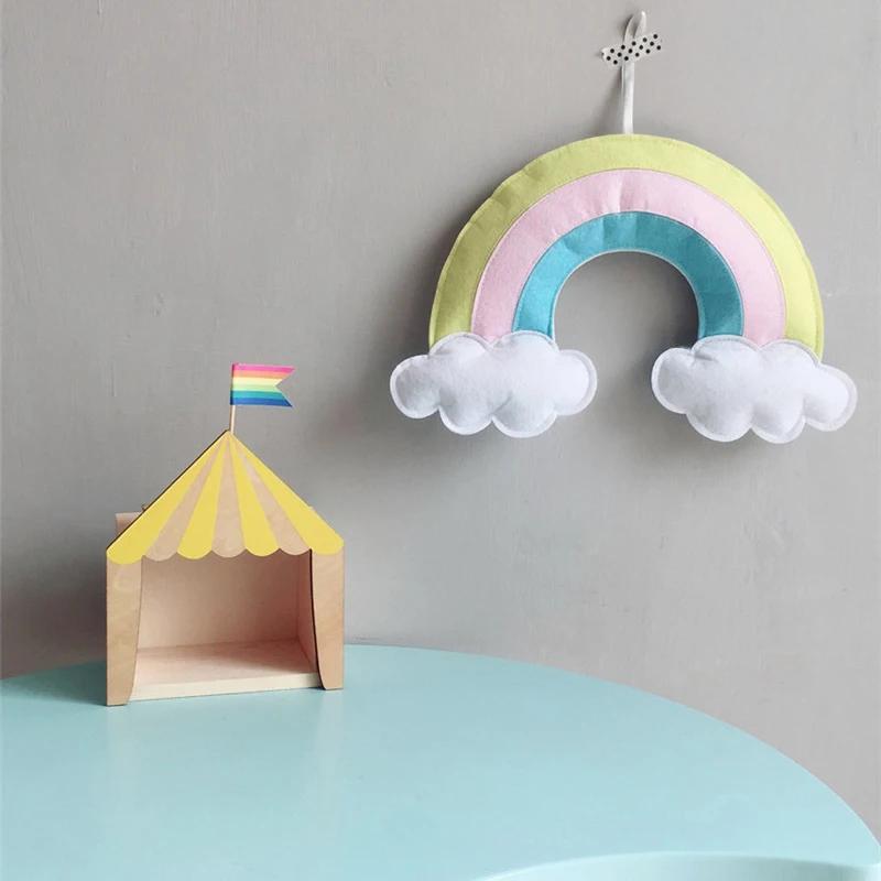 Декор для детской комнаты в скандинавском стиле радуга дождь облако настенное