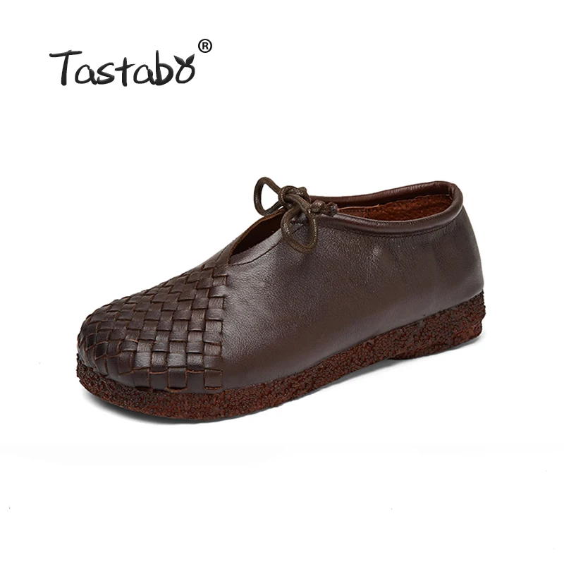 Tastabo/Женская обувь на плоской подошве Мокасины шнуровке мягкая женская из